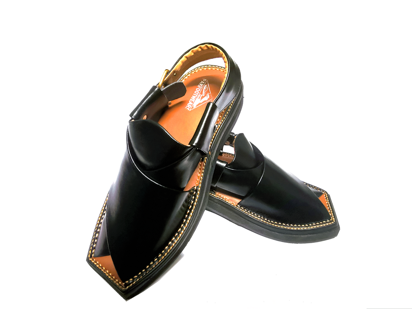 Kaptaan Chappal Shine Black